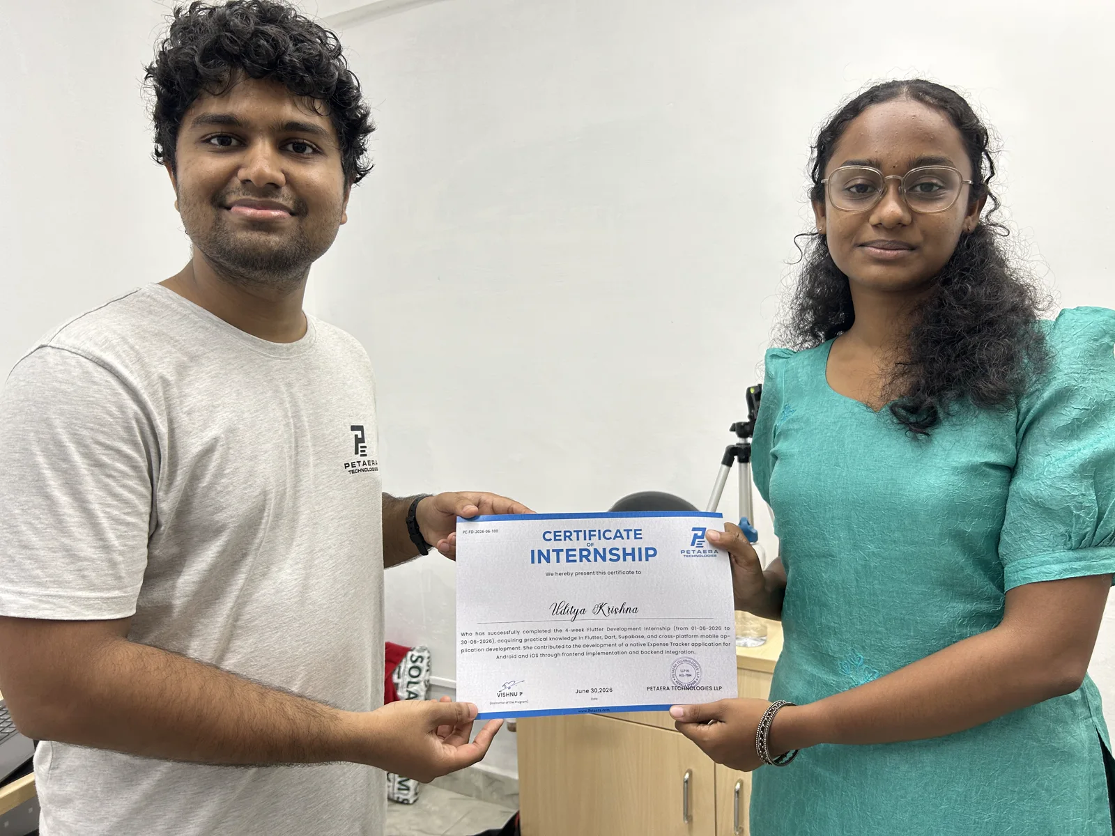 Celebrating a student's internship completion in 2026